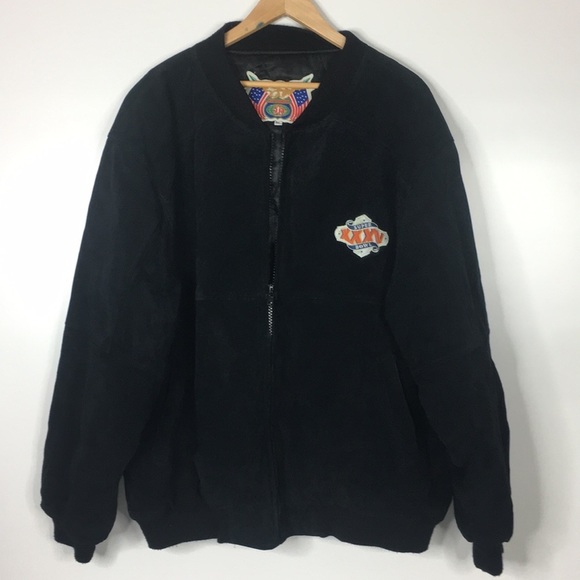 Jeff Hamilton SuperBowl XXXV Suede bomber jacket - Picture 1 of 10